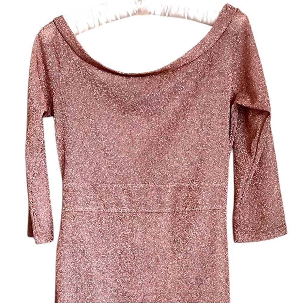Gathered Side Sparkle Sheer Off Shoulder Dress, Coverup - Picture 8 of 8